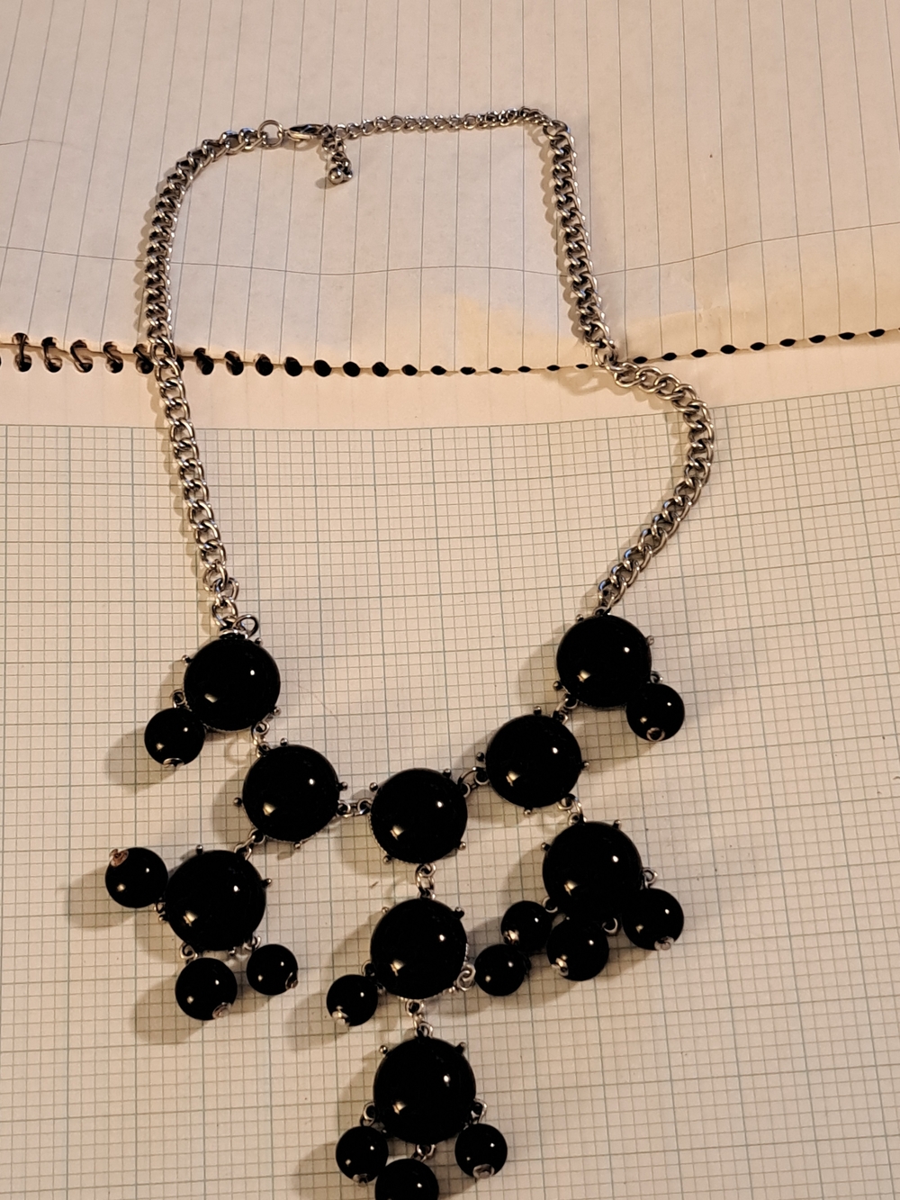 J. Crew Iconic 90s Black Bubble Cluster Statement Necklace